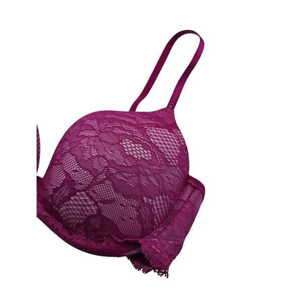 Victorias Secret Womens Sz 34C Biofit Push Up Bra Purple Lace - Picture 2 of 5